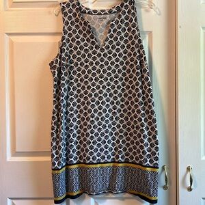 Lands end women’s Navy and white print 2x cotton dress or bathing suit coverup